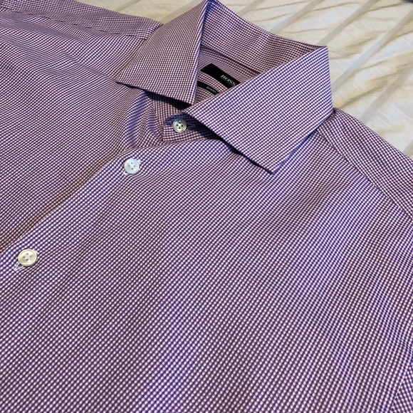 Hugo Boss Dress Shirt 16/34 | Sharp Fit | Purple Gingham - Picture 2 of 5